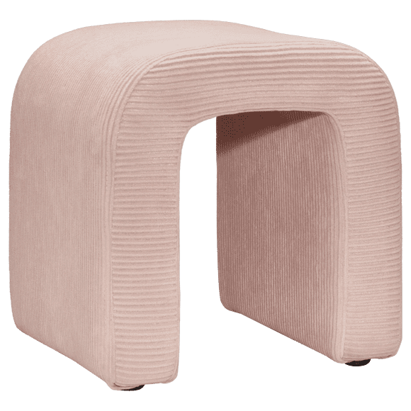 Bouclair Pink Corduroy Ottoman