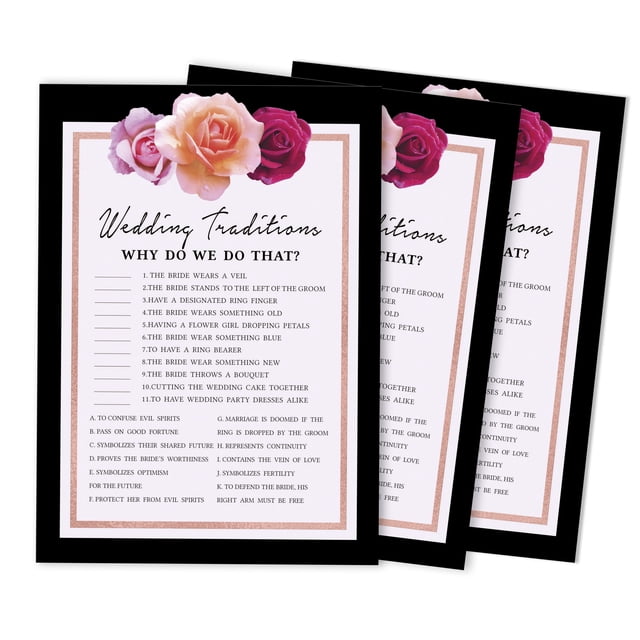 Inkdotpot Bridal Wedding ShowerGameBachelorette Party ActivityGameCards 50-PackFloralWhy Do We Do That