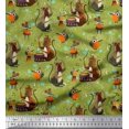 thumbnail image 1 of Soimoi Polyester Crepe Fabric Musical Instruments,Monkey & Rat Cartoon Print Fabric by The Yard 52 Inch Wide, 1 of 3
