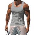 thumbnail image 2 of Innerwin Muscle Shirts Scoop Neck Mens Summer Tops Sport Solid Color Lightweight Tank Gray 2XL, 2 of 3