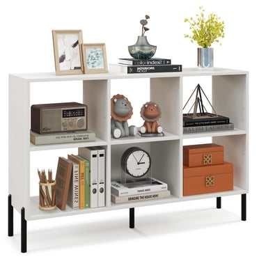 Costway Étagère de Rangement à 6 Cubes Organisateur Chambre Bibliothèque Casier Carré Armoire Blanc