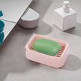 thumbnail image 4 of Oleegame 1PC Spoon And Lid Rest Bathroom Double Layer Grid Drain Soap Box Dish Storage Case Holder Container Double Layer Grid Design Storage Pink, 4 of 4