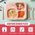 thumbnail image 2 of Dinosaur Dinnerware Set for Kids Wheat Stalk Cartoon Dinner Plate Child Dishes 4-Piece Set,Green, 2 of 6