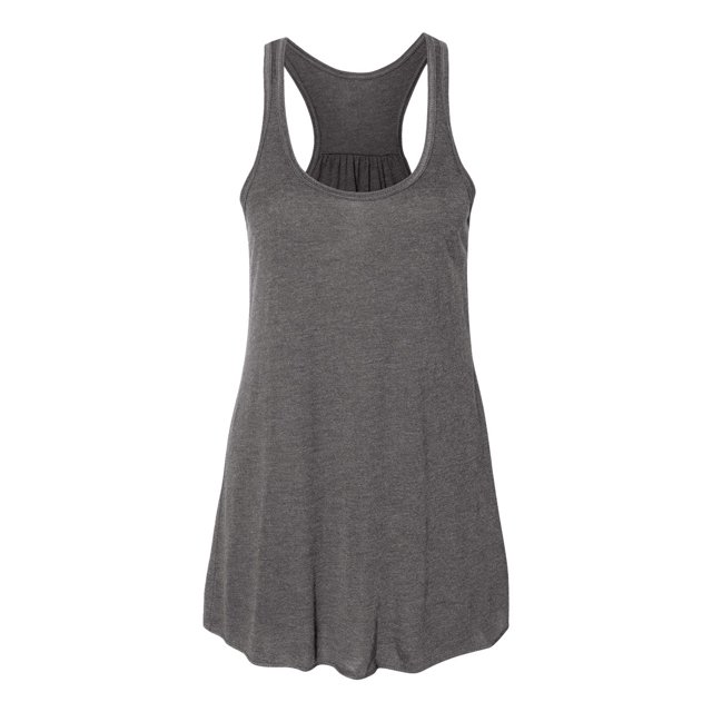 Bella Ladies Flowy Racerback Tank, XL, Dark Grey Heather