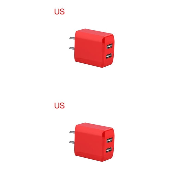 ZLight Adaptateur de Charge pour Téléphone à Prise US, Prise Murale, Tête de Remplacement, Rouge Melon D\'eau, 2 Ensembles