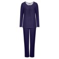thumbnail image 4 of Timegard Ensembles de Pyjamas pour Femmes Confortables, Haut à Manches Longues Froncé à Col Rond et Pantalon, Tenues de Pyjama Amples pour l'Automne, 4 of 5