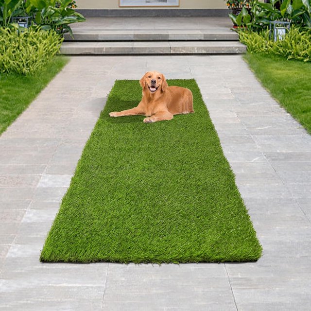 Artificial Grass Rug Outdoor Doormats 2'X6' Fake Grass Artificial Turf Mat Turf Rugs with Drainage Hole 1.4in High Pile Patch Carpet for Dogs Garden Lawn Patio Balcony Landscape