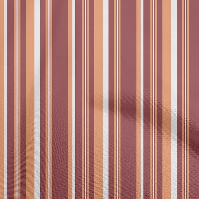 oneOone Viscose Chiffon Orange Fabric Stripes Craft Projects Decor Fabric Printed By The Yard 42 Inch Wide-26