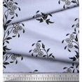 thumbnail image 3 of Soimoi Poly Georgette Fabric Leaves & Floral Block Print Fabric by the Yard 42 Inch Wide, 3 of 3