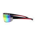 thumbnail image 2 of ANSI Z87.1 Warp Around Mens Shatterproof Safety Glasses U6 S Red Mirror, 2 of 4