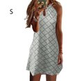 thumbnail image 2 of Baohd Robe Courte Décontractée Imprimée Sans Manches Esthétique Élégante Mignonne Robe de Plage Vacances Club Vêtements d'Été Gris S, 2 of 6