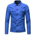 thumbnail image 1 of Birdeem Mens Lapel Slimfit Solid Color Pocket Button Long Sleeve Jacket, 1 of 4