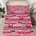 thumbnail image 2 of Erosebridal Pink Train King Sheet Sets, Steam Engine Bedding King Size, Cartoon Vehicle Decor, 2 of 6