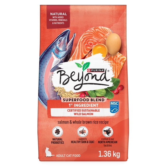 Beyond Simply Salmon & Whole Brown Rice Recipe, Dry Cat Food 1.36kg