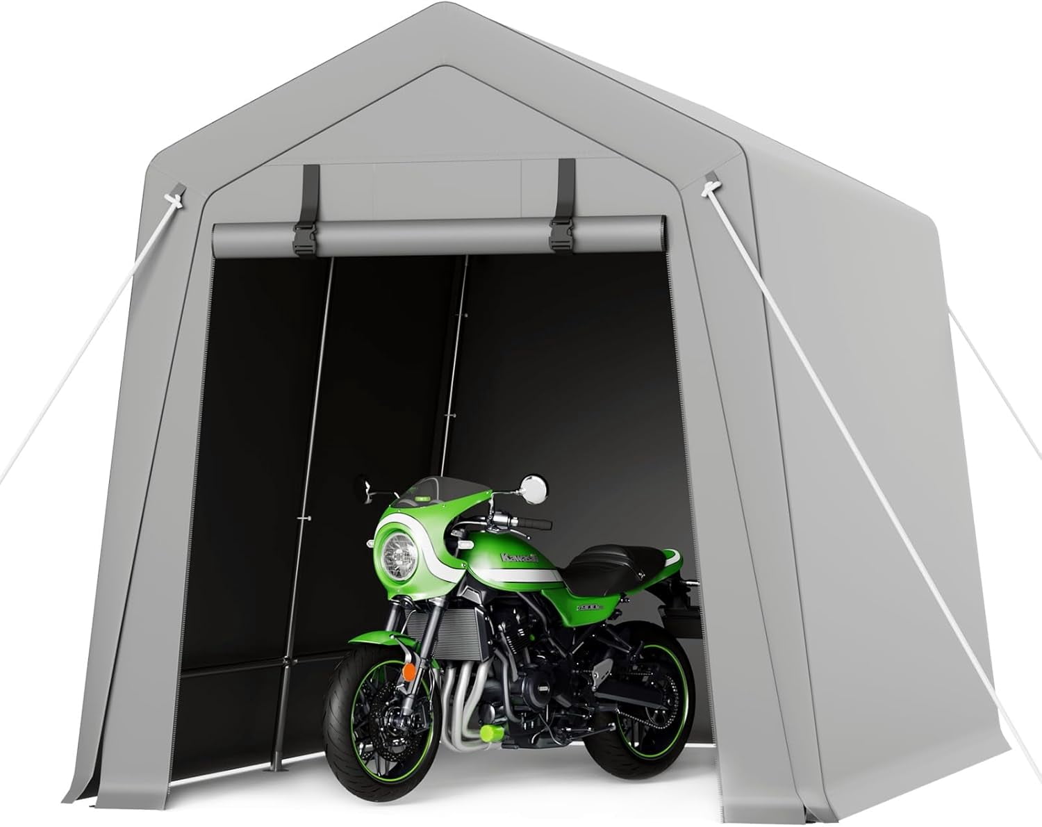 Bingirl Portable 10x15 FT Storage Shed with Rolled - up Zipper Door