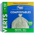 thumbnail image 3 of Great Value Petits Sacs Compostables Verts, 10L, 100sacs, 3 of 4