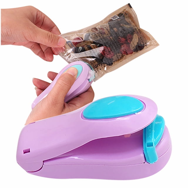 Oleegame 1PC Sealing Machine Hand Pressure Mini Portable Plastic Bag Sealing Machine Purple