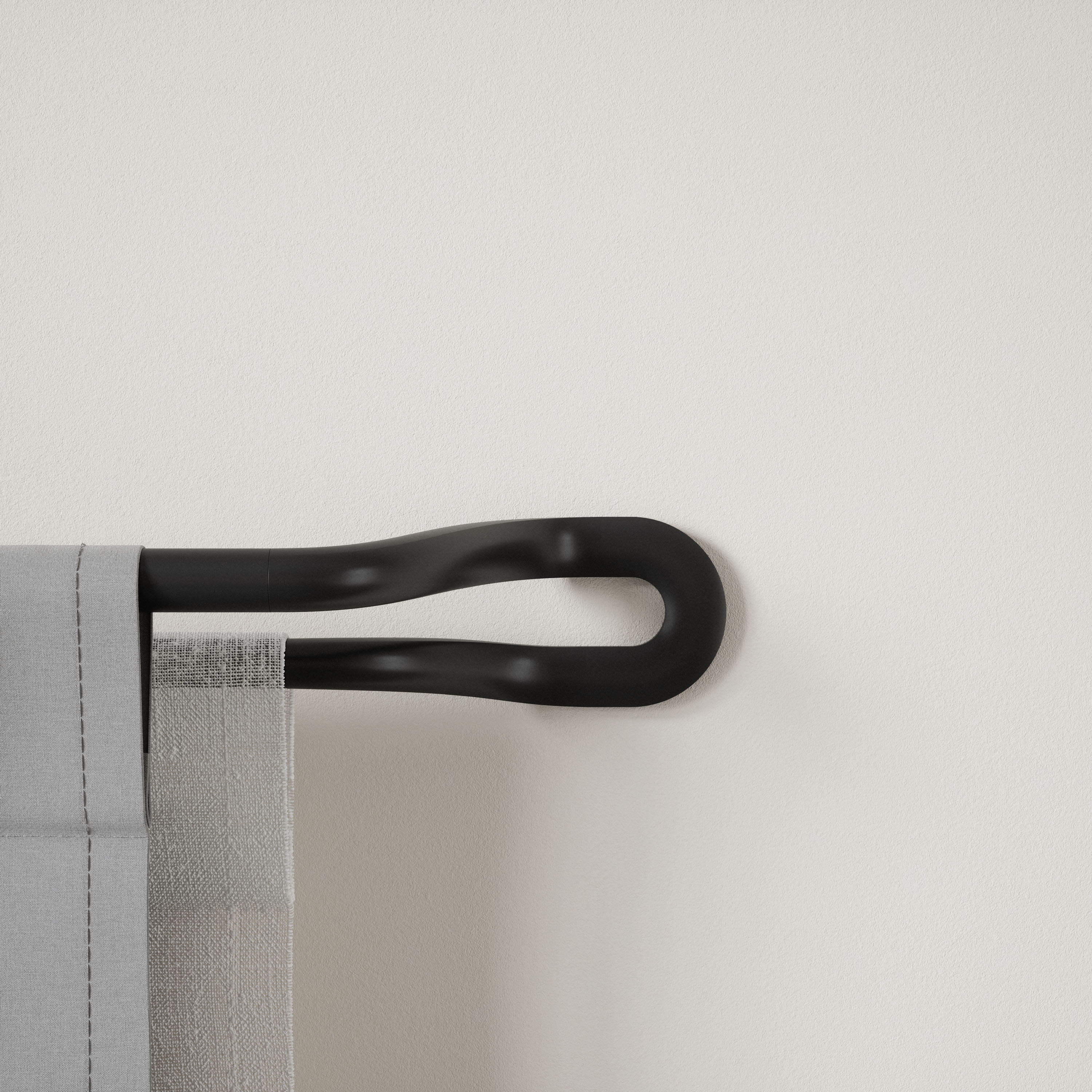 Umbra Midnight 3/4" Double Window Curtain Rod 42-120" Black