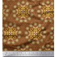 thumbnail image 1 of Soimoi Polyester Crepe Fabric Moroccan Damask Print Fabric by The Yard 42 Inch Wide, 1 of 3