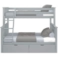 thumbnail image 3 of BEDSMART Lits Superposés Simple sur Double en Bois Massif avec Rangement / Gris, 3 of 6