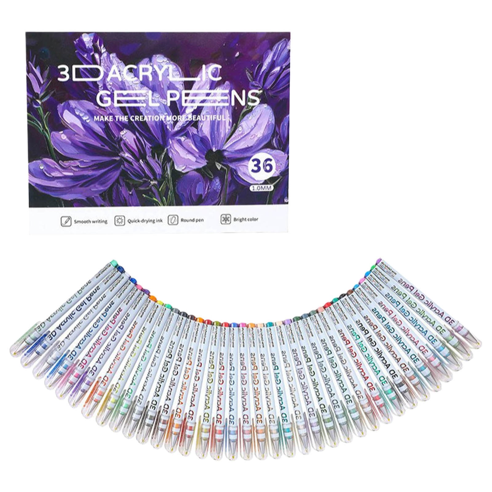 Binwennn Pens Gel Ink Color Bulk Pens Medium Point 3D Acrylic Pen 1.0 Mm 3D Acrylic Gel Pens Write 2025 New 3D Acrylic Paint Markers Acrylic Pens Paint Pens Glitter Gel Pens Stick For Coloring Writing