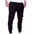 thumbnail image 1 of Mefallenssiah Men'S Fashion Drawstring Elastic Waist Multi-Pocket Casual Length Pants, 1 of 1