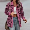 thumbnail image 2 of CEHVOM Women's New Leopard Print Button Long Sleeve Jacket Shirt Coat Clearance, 2 of 5