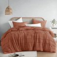thumbnail image 1 of Comfort Spaces Clay Queen Comforter Set - 3 Piece Pintuck Pleated Bedding Set, All Season Lightweight, Extra Soft Pre-Washed Microfiber Bed Set, Shams, 1 of 5