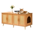 thumbnail image 1 of VEVOR Cat Litter Box Enclosure Wooden Litter Box Furniture Hidden for 2 Cats, 1 of 9