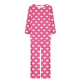 thumbnail image 3 of TIMIFIS Ensemble de Détente pour Femmes - Saint-Valentin, Mignon Imprimé de Cœurs, Col Rond, Manches Longues avec Pantalon, Ensembles de Pyjamas - Ensembles de Pyjama pour Femmes 2 Pcs, 3 of 3
