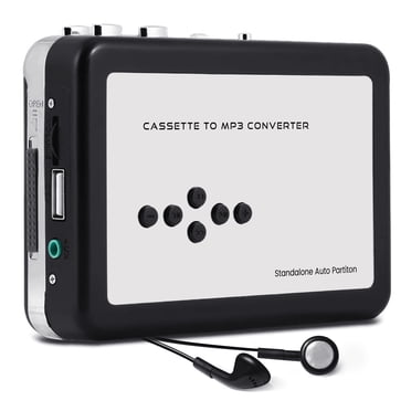 Reshow Portable Cassette Player, Best Overall Standalone USB Cassette to MP3 Converter, Audio Music Cassette Tape to Digital Converter Player (White)