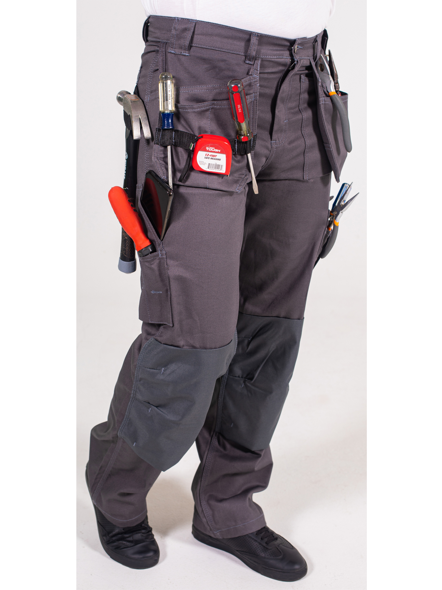 Mens Workwear Trousers Cargo Utility Work Pants with Cordura Knee Reinforcement