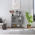 thumbnail image 4 of HOMCOM Modern Sideboard Buffet Cabinet Wood Console Table with Glass Doors, 4 of 10