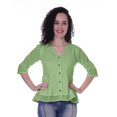 thumbnail image 1 of Moomaya Haut Péplum en Coton pour Femmes Tunique en Coton à Col en V Blouse Ethnique, 1 of 6