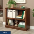 thumbnail image 4 of 2-Tier Rustic Brown Wooden Bookshelf - Adjustable Wide Bookcase with Open Shelves, Anti-Tip & Anti-Slip, Tall Display Storage for Home Office, Living Room - Specs: Two-Tier, 4 of 18