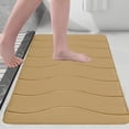 thumbnail image 4 of Fridja Washable Bathroom Mat, Memory Foam Bath Mat for Bathroom, Absorbent Bathroom Rug Non-Slip Rubber Back, 15.7''x23.6'', Khaki, 4 of 5