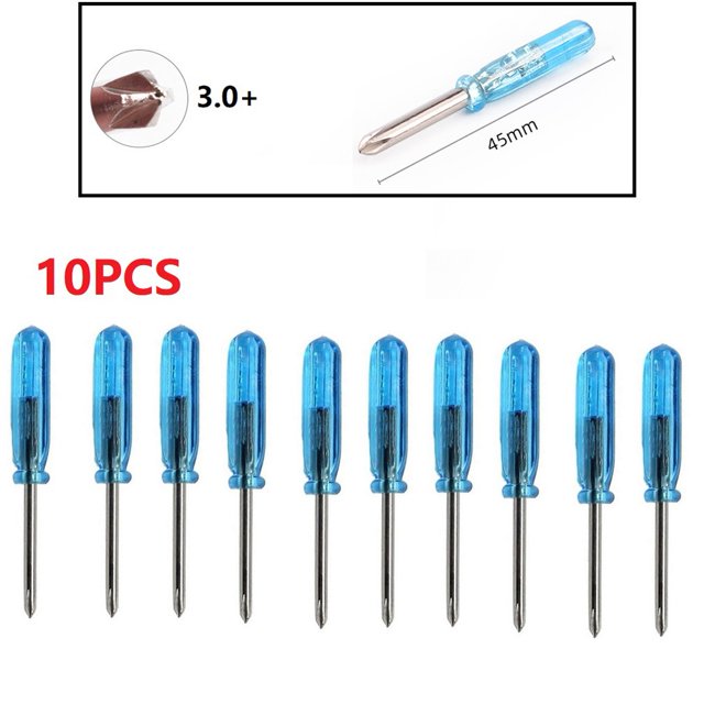 10pcs Mini Slotted Cross Screwdrivers For X-box Laptop Repair Tool 1.5/2.0/3.0mm