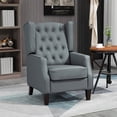 thumbnail image 2 of HOMCOM Fauteuil d'Appoint Capitonné à Boutons, Fauteuil en Similicuir, Gris, 2 of 10