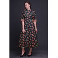 thumbnail image 4 of Bimba Robe Chemise à Imprimé Floral à Boutons, Col Mandarin, Manches Retroussables - X-Grand, 4 of 5
