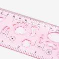 thumbnail image 4 of Règles de pliage en plastique avec double échelle, 20cm/8', rose clair, 3 comtes, 4 of 6