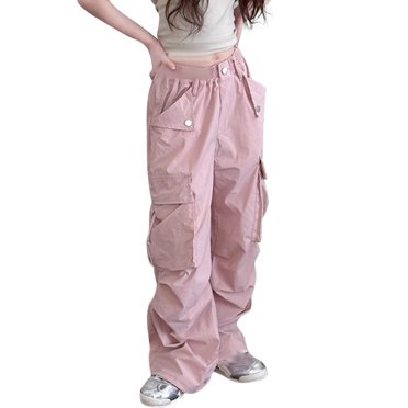 GDREDA Girl Kids' Sports Casual Pants Loose Soft Straight Fashion Leg Wide Leg Pants Girls Spring Fashion 2025 Pants