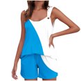 thumbnail image 2 of Yuyuzo Womens Lounge Sets Two Piece Square Neck Tank Tops Wide Leg Shorts with Pockets Matching Outfits, 2 of 6