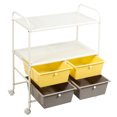 thumbnail image 5 of Patiojoy 4-Drawer Rolling Storage Cart Metal Rack Organizer Shelf with Wheels Yellow+Grey, 5 of 5