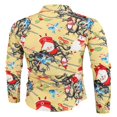 thumbnail image 3 of Men‘s Christmas Dress Shirts Fun Printed Long Sleeve Regular Fit Button Down Shirts Light Blue M, 3 of 8