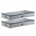 thumbnail image 1 of VEVOR Under Bed Storage with Clear Lids, 33.5 x 16.9 x 4.7 Inch, 45L Large Underbed Clothes Storage Containers, Low Profile Under Bed Drawer Shoe Organizer Bins Box for Blanket Shoe Bedroom, 2 Pack, 1 of 9