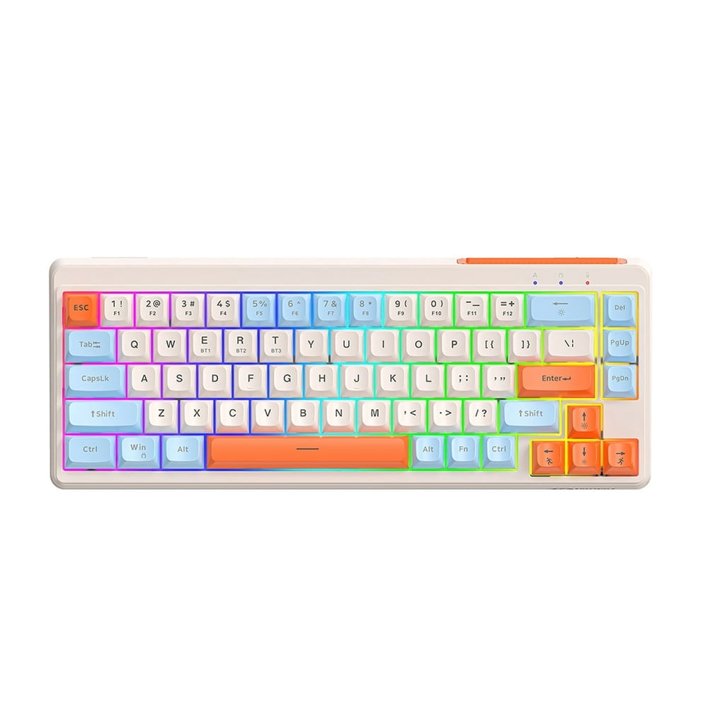 Estbridge  Wireless Mechanical Keyboard 68 Keys Mini Office Keyboard Tri-mode Bt5.0/2.4ghz/usb-c Wireless Gaming Keyboard for Windows Laptop Pc Gamer