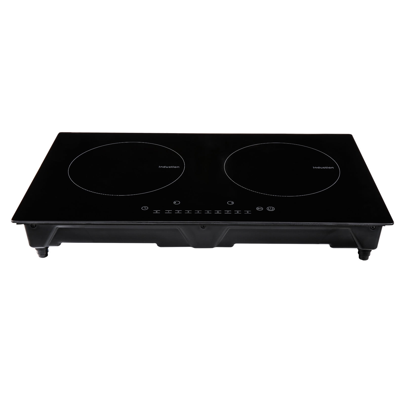 KFFKFF Electric Range, Dual Burners, 24'' Induction Cooking Surface, Integrated Magnetic Stove 1800W, 9 Heat Settings, Multifunctional Heating Elements, LED Touch Control, Safety Lock & Heat Guard