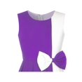 thumbnail image 4 of Girls Dress Color Block Contrast Bow Tie Purple White Party 10 Years, 4 of 6