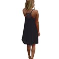 thumbnail image 2 of Innerwin Mini Dress Solid Color Ladies Tank Party Scoop Neck Baggy Summer Beach Sundress Black L, 2 of 9