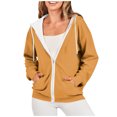 thumbnail image 1 of Timegard Vestes à Capuche Zippées pour Femmes Manches Longues Chandails en Molleton Décontractés Mode Automne avec Poches, 1 of 7